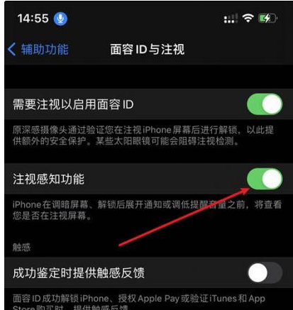 台山苹果14维修网点分享iPhone14注视感知功能有什么用 